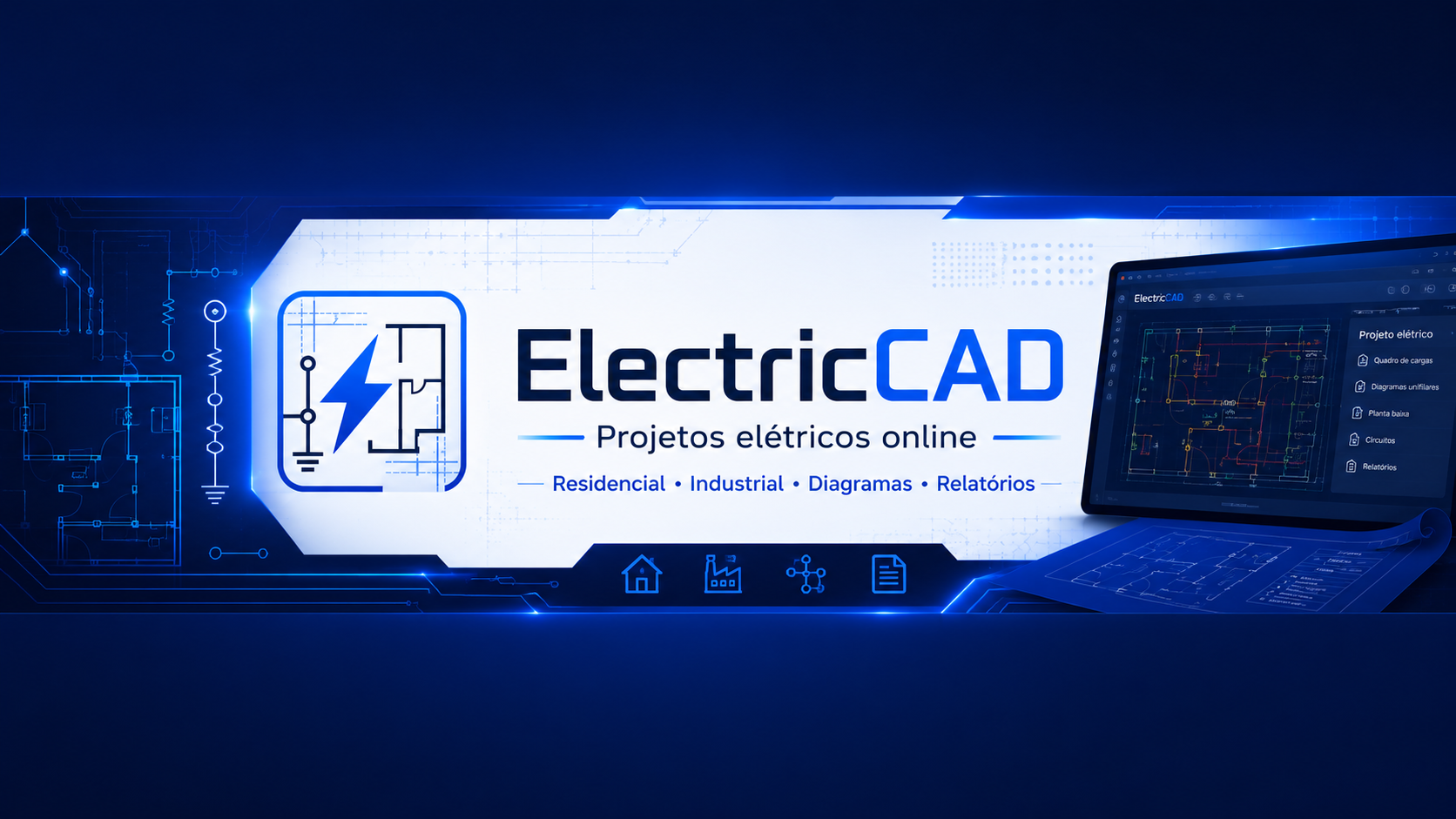 ElectricCAD - Projetos elétricos online para residencial, industrial, diagramas e relatórios